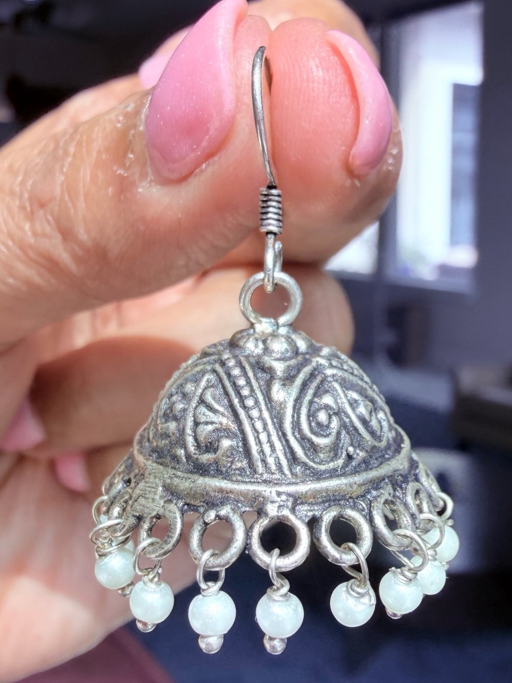Lightweight silver chaandi 925 jhumka